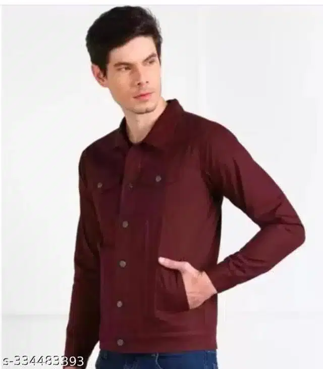 Full Sleeves Jacket for Men (Maroon, L)