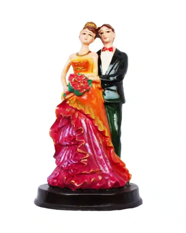 Polyresin Loving Couple Showpiece, Multicolor, 22 cm