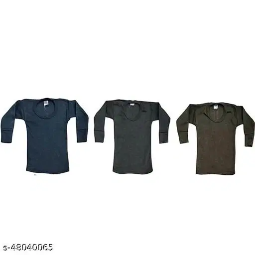 Woolen Thermal Topwear for Kids, Pack of 3 (Multicolor, 0-6 Months)