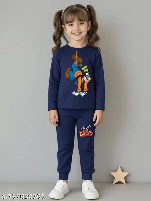 Cotton Blend Clothing Set for Girls, Navy Blue (2-3 Years)