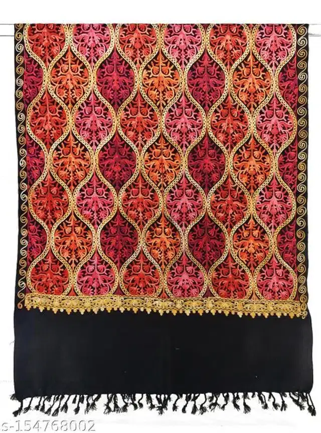 Acrylic Shawl for Women (Black, 2 m)