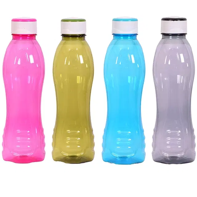 Plastic Fridge Water Bottles, Multicolor, 1000 ml, Pack of 4