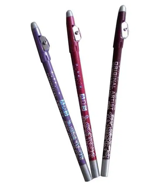 Lenon Makeup Accessory Pencil Eyeliner, Multicolor, Pack of 3, D7