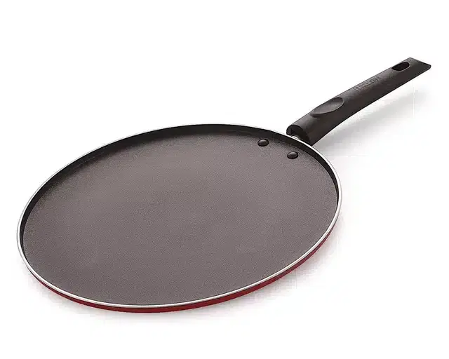 Alumnium Non Stick Tawa with Handle, Red & Black, 26.5 cm