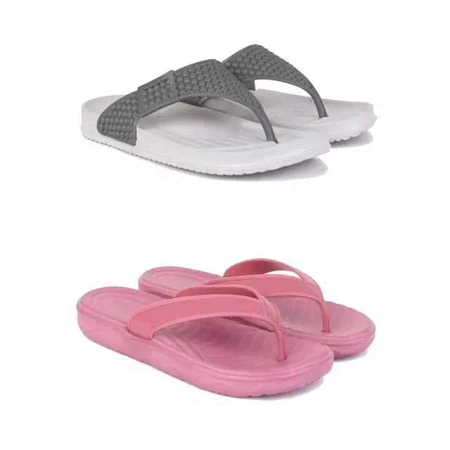 Slippers for Women, Pack of 2 (Multicolor, 5)