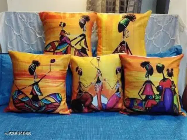 Cushion Cover for Home, Multicolor, 16x16 inches, Pack of 5