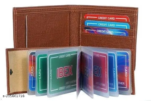 Faux Leather Card Holder, Multicolor