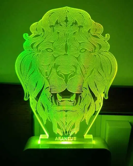 Unicept Lion Face 3D 7 Color Changing Night Lamp, Multicolor, NE-18