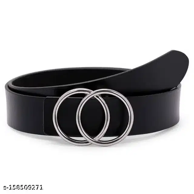Leather Belt for Women (Black, 24)