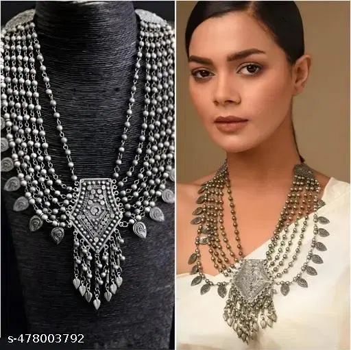 stylish layered necklace oxidized jewellery