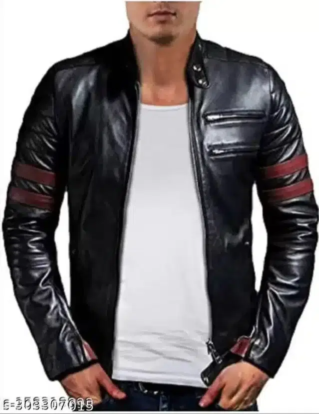 Synthetic Jacket for Men (Black, M)