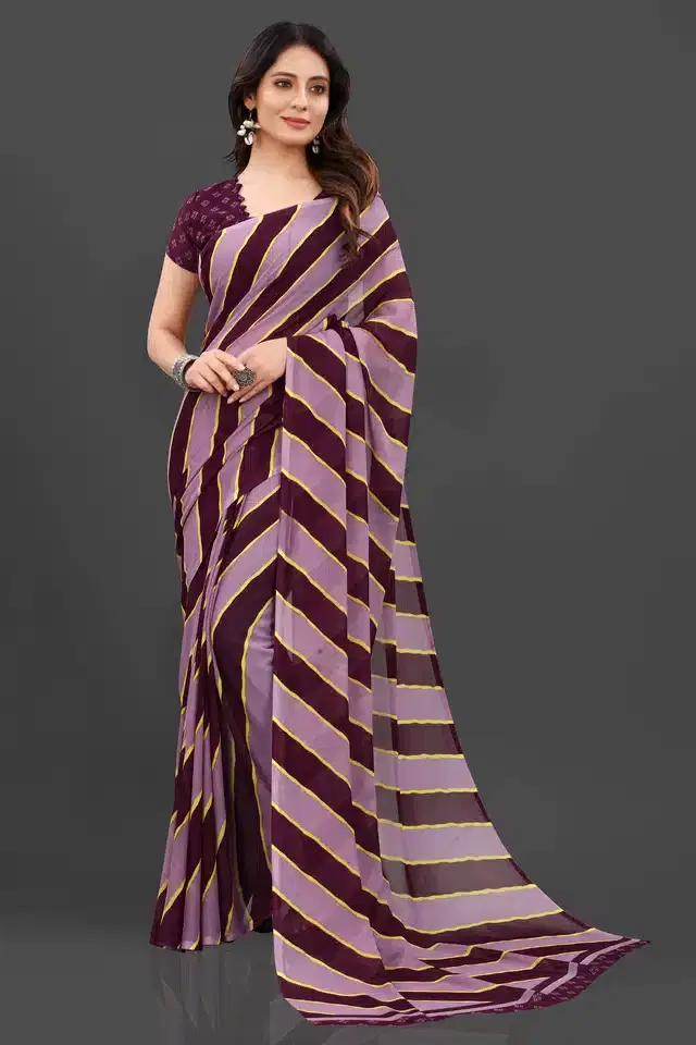 Georgette Printed Saree for Women (Multicolor, 6.3 m)