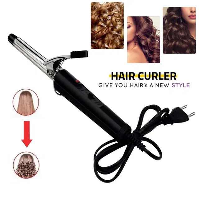 Professional Electric Hair Curler for Women, Black & Silver, 15 W