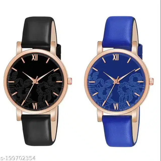 Analog Watch for Women, Pack of 2 (Multicolor)