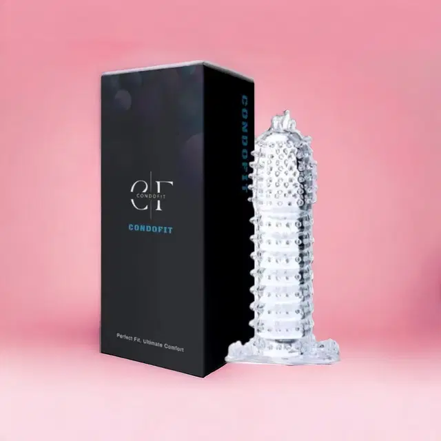 Crystal Dotted Reusable Condom for Men, Transparent, Pack of 1