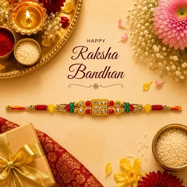 Elegant Rakhi for Brother Multicolor