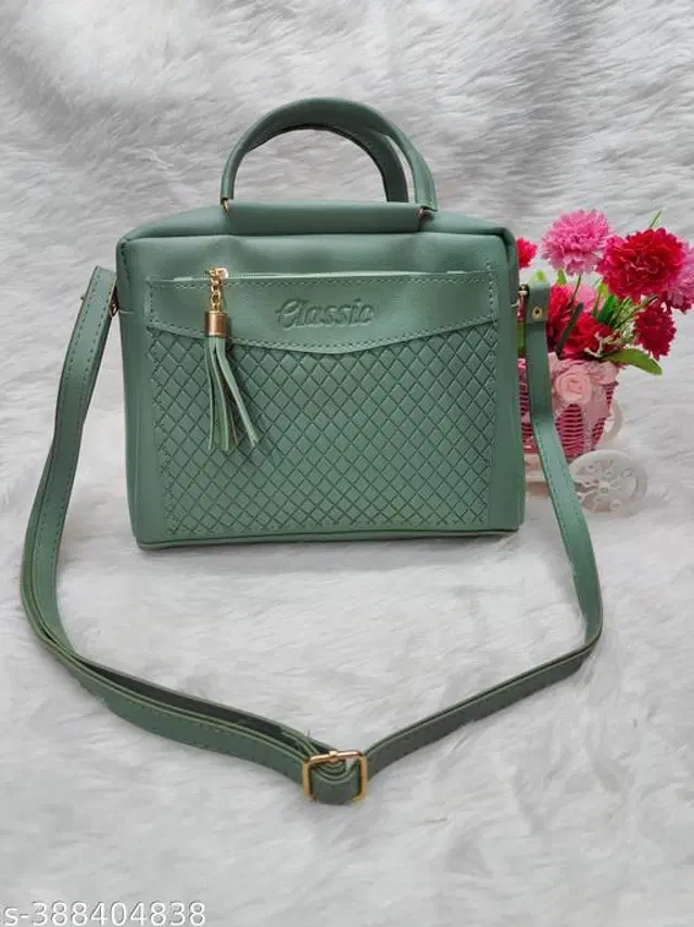 PU Sling Bag for Women (Green)