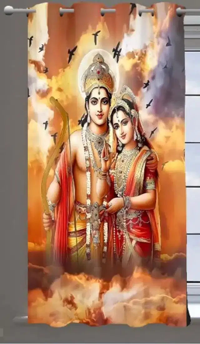 Polyester Room Darkening Window Curtain Curtain, Multicolor, 4x5 feet