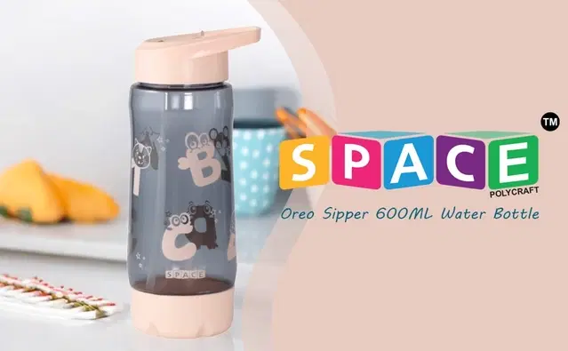 Plastic Water Bottle For Kids ,Multicolour ,(600ML) , Pack Of 2