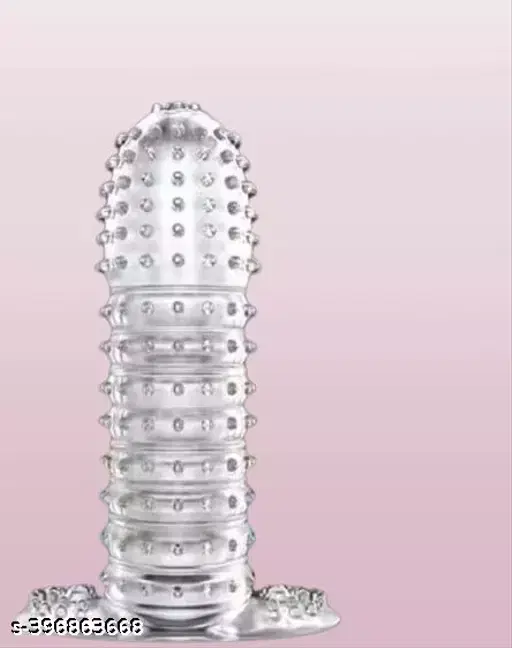 A R Silicone Crystal Dotted Condom for Men, Transparent