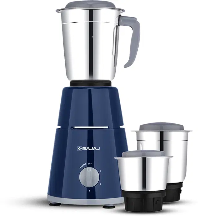 BAJAJ GX 1 500 W Juicer Mixer Grinder  (GX1 Blue | 3 Jars | Blue)