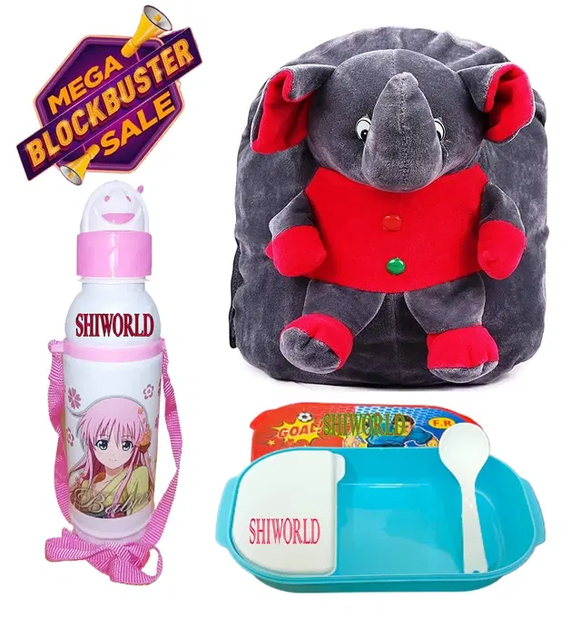 Kids Backpacks with Lunch Box & Water Bottle, Multicolor, Pack of 3