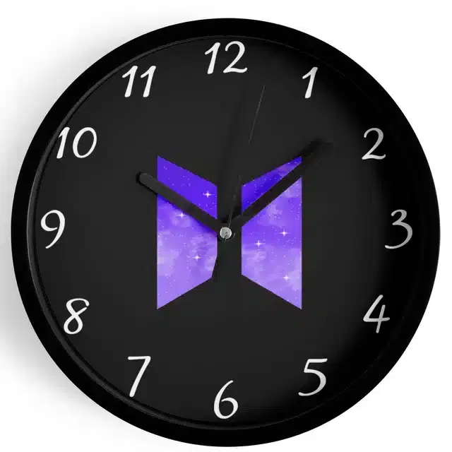 HD Printed Plastic Wall Clock, Multicolor, 10x10 Inches