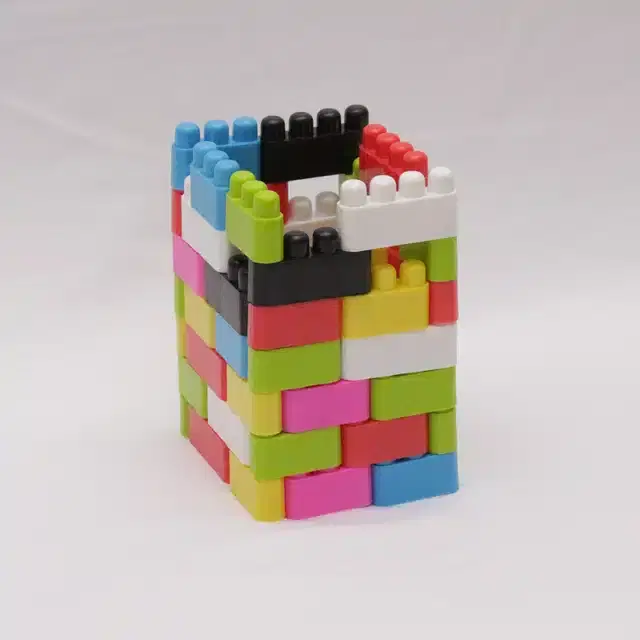 Plastic Educational Big Bullet 120 Pcs Building Blocks Toy Set for Kids, Multicolor