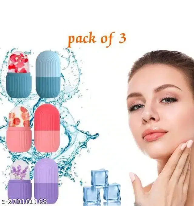 Silicone Ice Face Roller, Multicolor, Pack of 3
