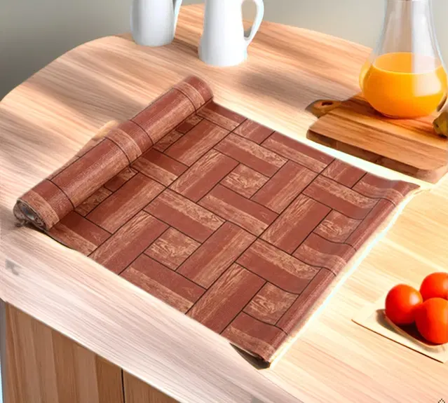 PVC Printed Shelf Mat Roll, Multicolor, 5 m