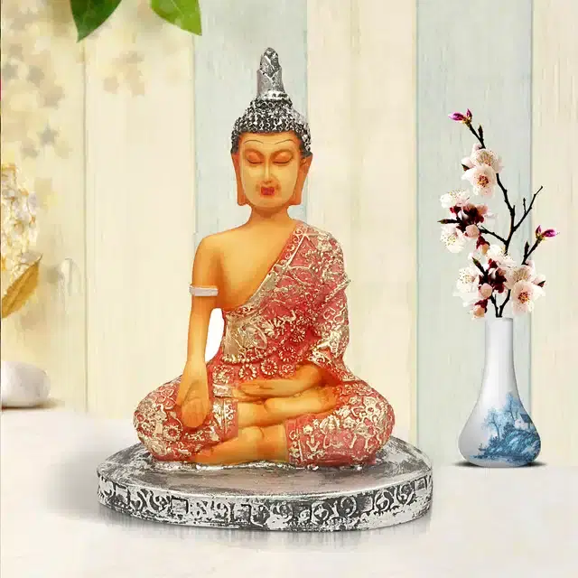 Lord Buddha Showpiece, Multicolor, 7 inches