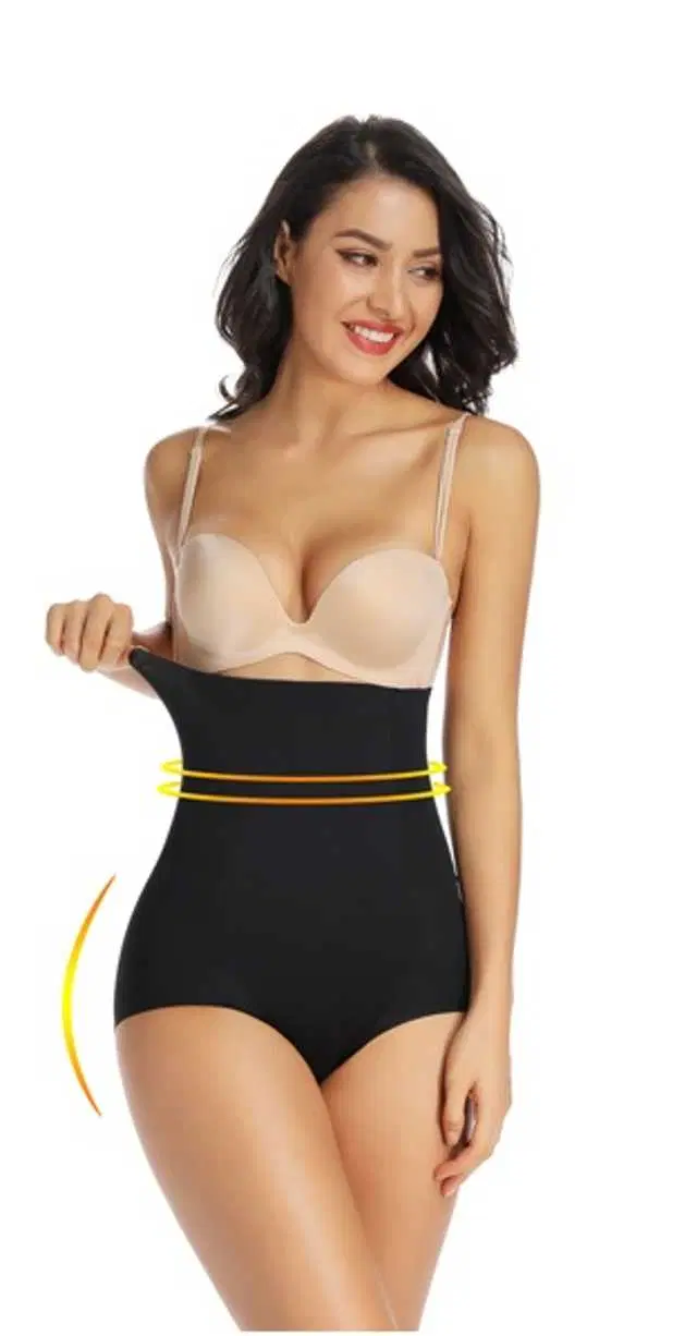 Women’s Cotton Lycra Tummy Control 4-in-1 Blended High Waist Tummy & Thigh Shapewear (S356)