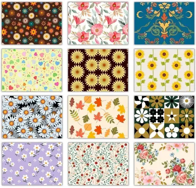 Designer Blank Greeting Cards, Multicolor, Pack of 12