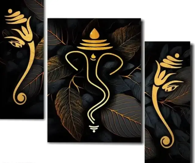 Akarts ganpati painting set of 3 12x18in