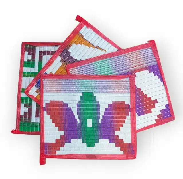 Plastic Pooja Mat, Multicolor, 2x3 feet, Pack of 10