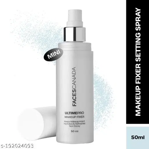Faces Canada Ultime Pro Makeup Fixer, 50 ml | Long Lasting Makeup Setting Spray | Keeps Makeup Intact | Hydrates, Soothes & Refreshes Skin | Hyaluronic Acid & Vitamin E Enriched | No Alcohol