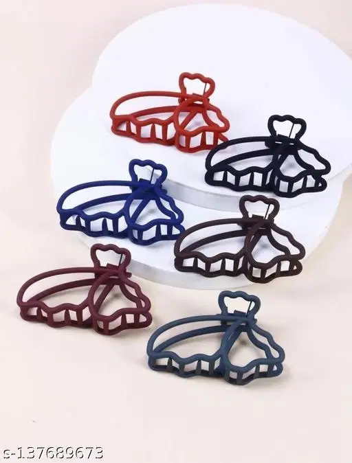 Plastic Hair Clutcher for Women & Girls, Pack of 6 (Multicolor)
