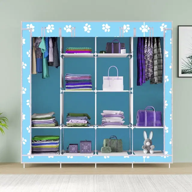 Plastic Printed Collapsible Wardrobe, Multicolor