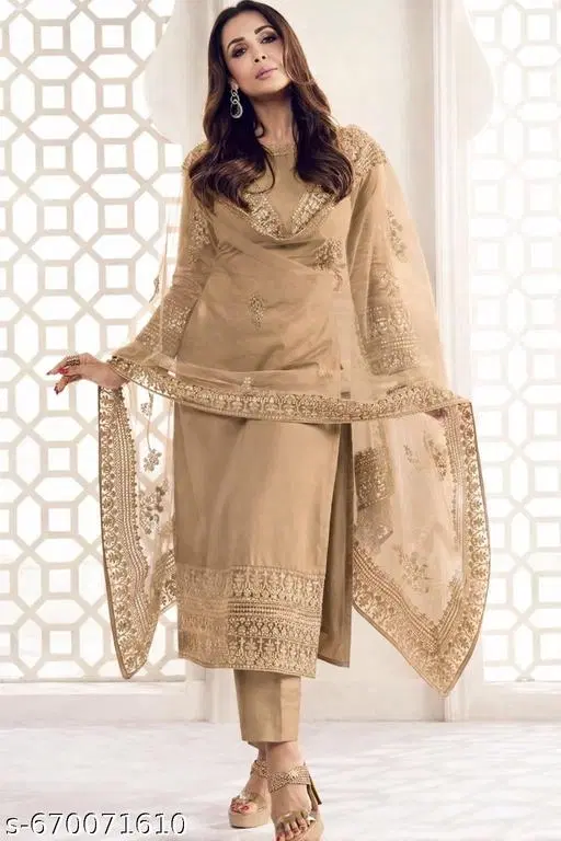 Dupatta Set for Women (Chiku, S)