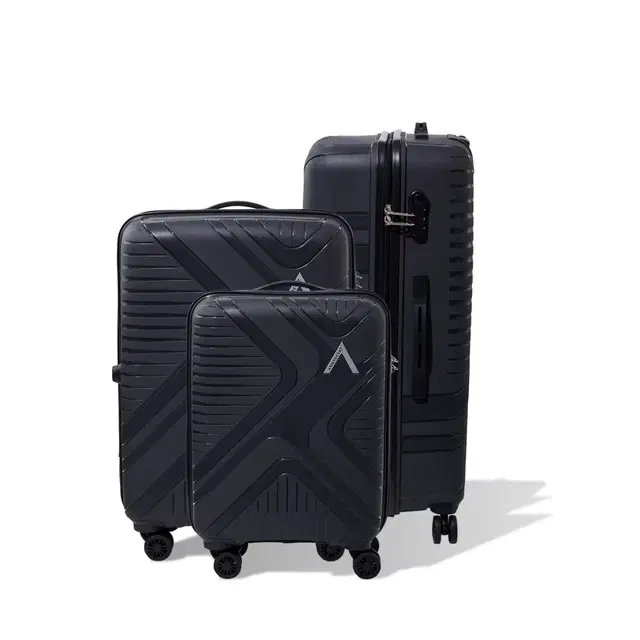 Aristocrat by VIP Hard Body Set of 3 Luggage 8 Wheels (55cm+67cm+75cm) - PRAXIS PRO - Charcoal Grey