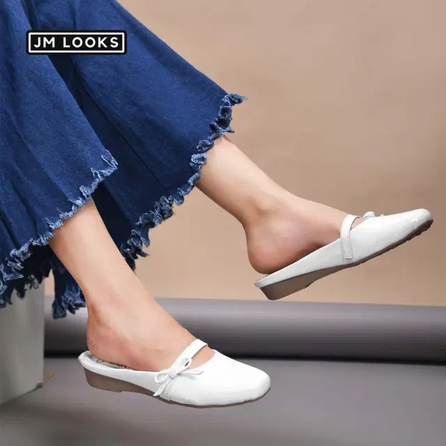 JM Looks Stylish Heels for Women (White, 6)