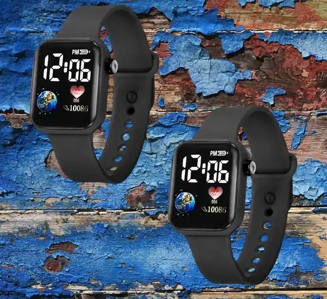 Digital Watch for Men & Women, Pack of 2 (Multicolor)