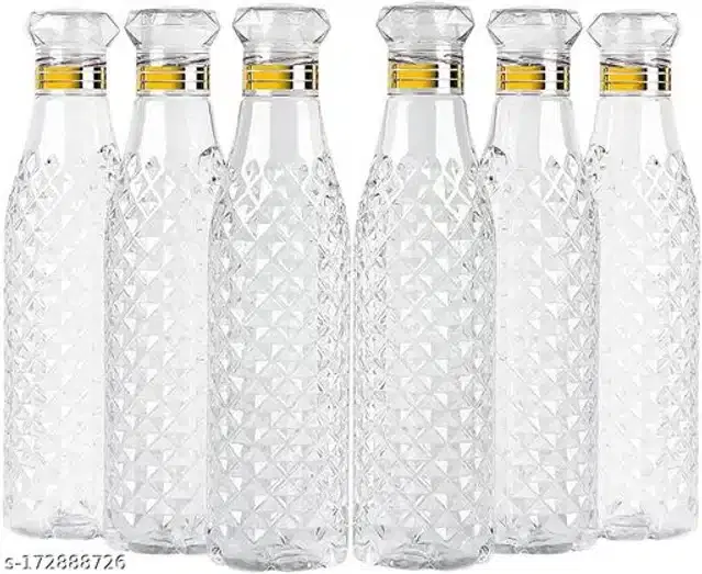 Water Bottle Set, White, 1000 ml, Pack of 6