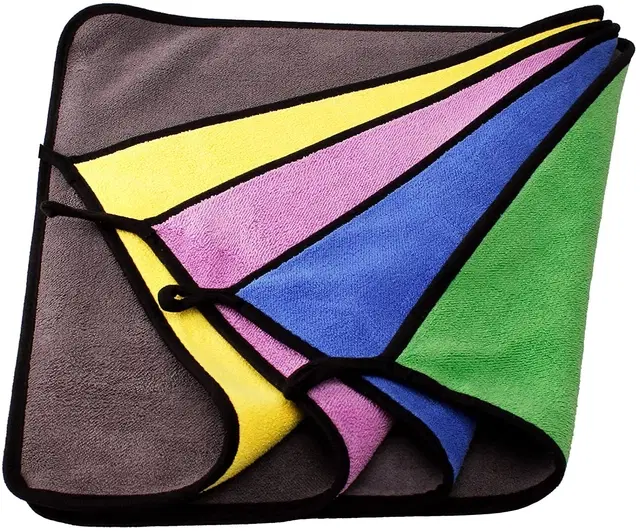 Neekshaa Microfiber Towel, Multicolor, 40x40 cm, Pack of 4