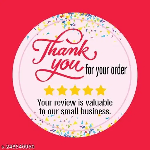Thank You for Your Order Stickers, Multicolor, 1.5 inches, Pack of 100