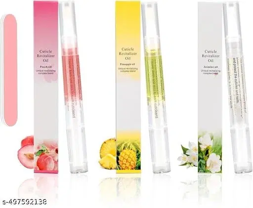 Beauty Nail Cuticle Oil Pen Nail Nutrition Oil Pen Nail Nourishment Pens Smell Cuticle Revitalizer for Agnail Nourish. Skin Nail Care. Multi Fragrances Essential Nail Care. (3ml x 3 Pcs)