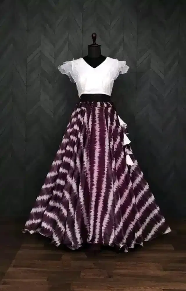 Ready to Wear Lehenga Choli for Women (Maroon, XS)