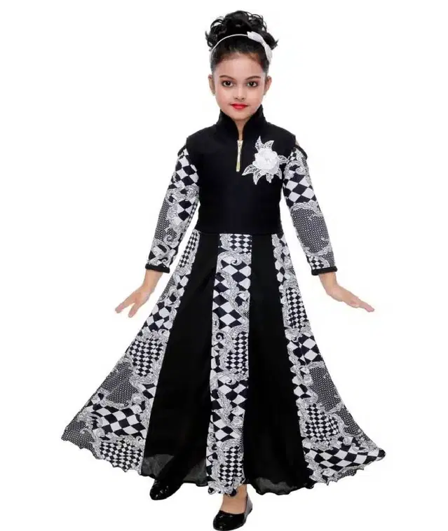 Fancy Gown for Girls (Black, 32)