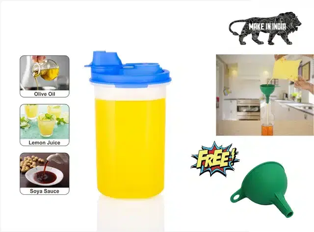 Plastic Oil Dispenser & Funnel, Set of 2, 600 ml