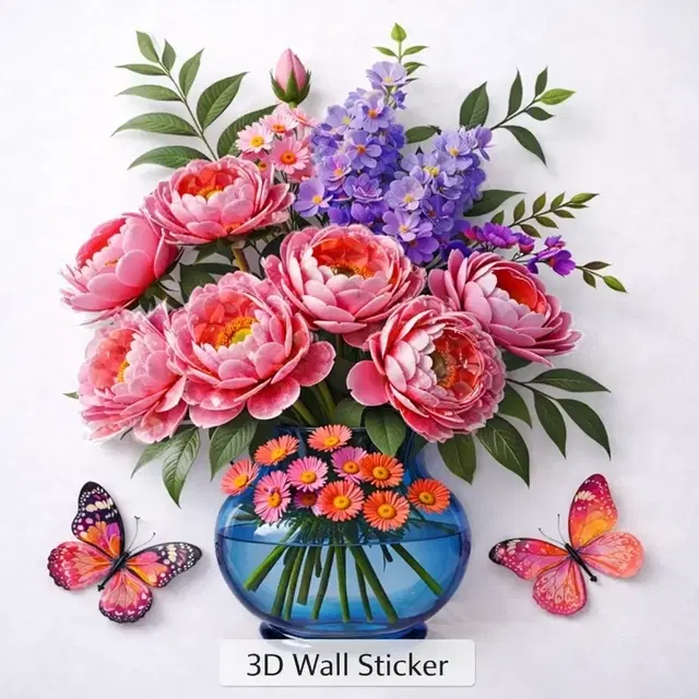 Fancy 3D Floral Wall Sticker (35X60cm)